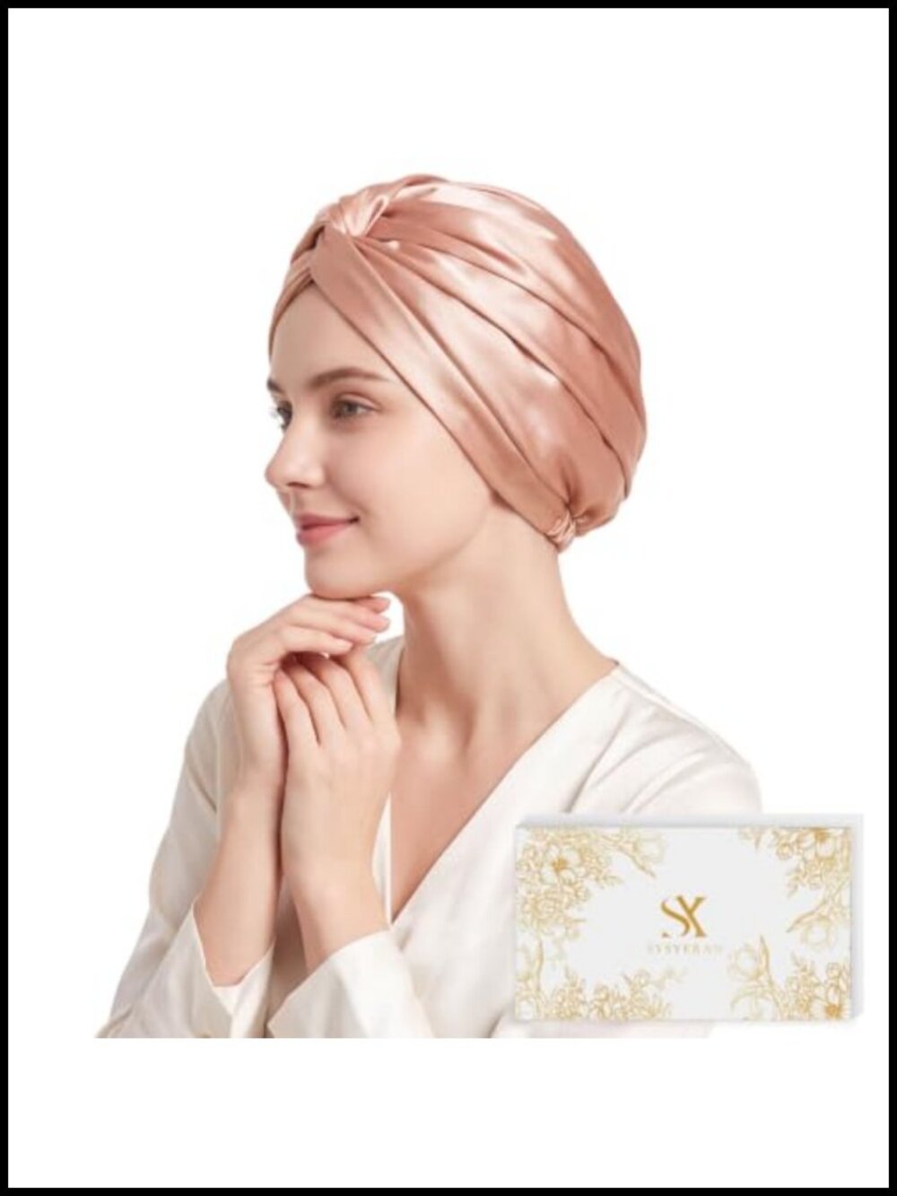 100% 19MM Mulberry Silk Hair Bonnet for Sleeping Women